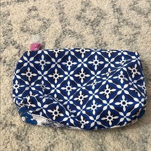 Estee Lauder Navy and White Cosmetic Bag